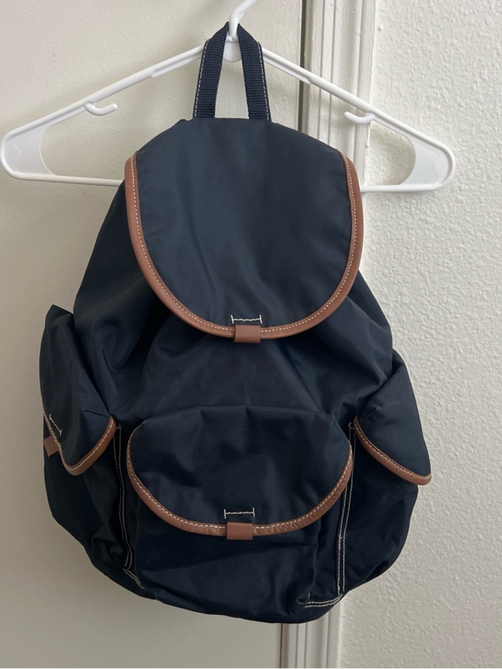 Gap Navy Backpack with Brown Trim - Classic Everyday Bag